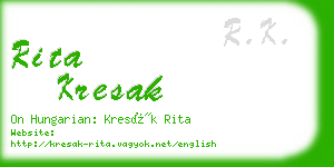 rita kresak business card